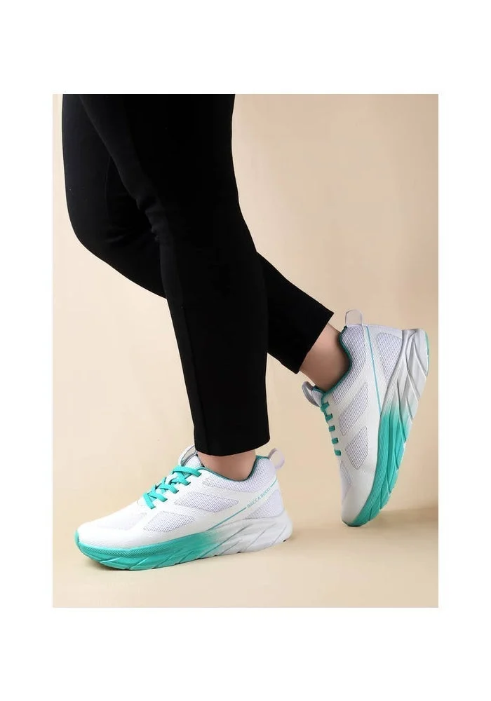 Bacca Bucci White Green Sprint Mystique High-Performance Athletic Sneakers for Women | Best Price UAE
